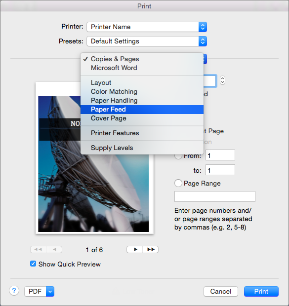 change pages printed on pdf for mac users